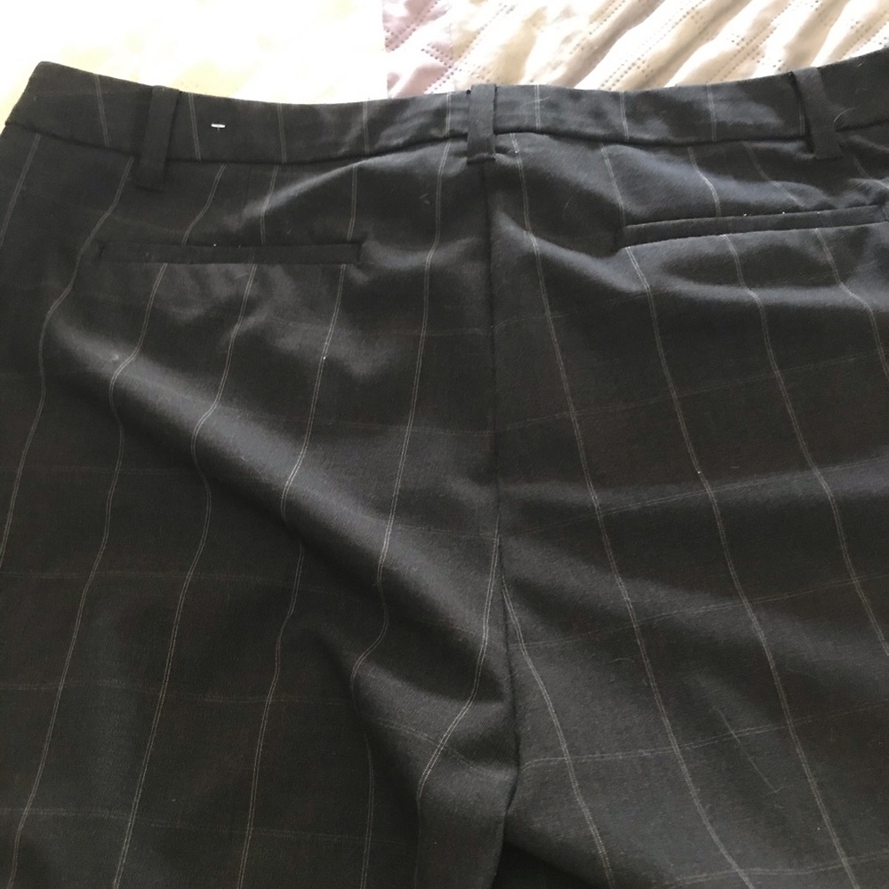 Black pin strip pants